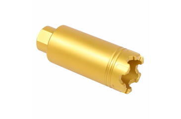 Image of Guntec USA AR-15 Slim Line Trident Flash Can With Glass Breaker, Anodized Gold, CONE-FH-S-C-GOLD