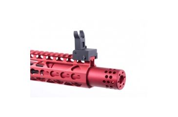 Image of GUNTEC USA AR-15 Slip Over Barrel Shroud With Muzzle Comp, Red Anodized 1326-MB-RED