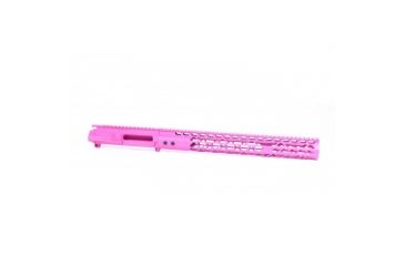 Image of GUNTEC USA Ar 15 Stripped Billet Upper Receiver &amp; 15in Air Lite Series Keymod Handguard Combo Set, Pink, GT-UPPER-SET-PK-15AIRLITE
