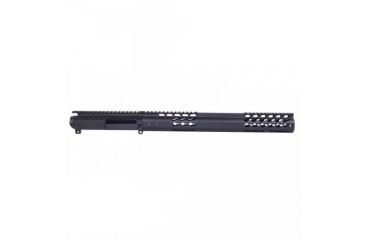 Image of GUNTEC USA Ar 15 Stripped Billet Upper Receiver &amp; 15in Slick Side Series Keymod Handguard Combo Set, Black, GT-UPPER-SET-BLK-15SLKSIDEHG