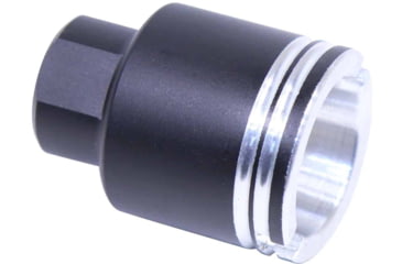 Image of Guntec USA AR-15 Stubby Slim Compact Flash Can, Black/Stainless, SCONE-FH-M