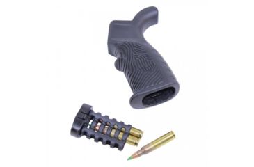 Image of Guntec USA AR-15 T37 Rubber Overmold Textured Pistol Grip, Black Rubber, ARGRIP-T37
