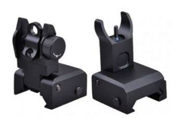 Image of GUNTEC USA AR-15 Thin Profile Back Up Iron Sight Set,Black SIGHTSET-HK
