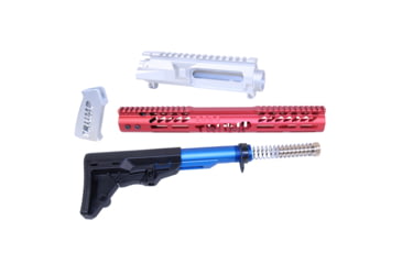 Image of Guntec USA AR-15 Trump Series Limited Edition Furniture Set With Upper, Anodized Red, Clear, Blue, TRUMP-SET-MIL-UPPER-RWB