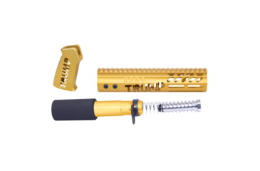 Image of Guntec USA AR-15 Trump Series Limited Edition Pistol Furniture Set, Anodized Gold, TRUMP-PIS-SET-GOLD
