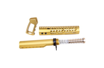 Image of Guntec USA AR-15 Ultra Pistol Furniture Set w/ Milspec Buffer Tube, Anodized Gold, UPS-MILTUBE-GOLD