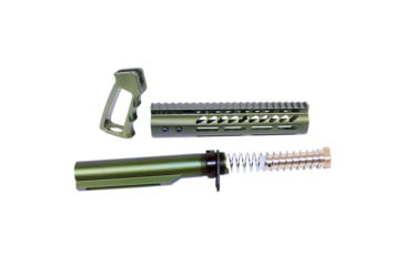 Image of Guntec USA AR-15 Ultra Pistol Furniture Set w/ Milspec Buffer Tube, Anodized Green, UPS-MILTUBE-GREEN