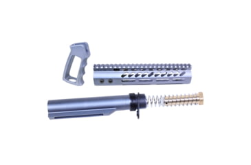 Image of Guntec USA AR-15 Ultra Pistol Furniture Set w/ Milspec Buffer Tube, Anodized Grey, UPS-MILTUBE-GREY