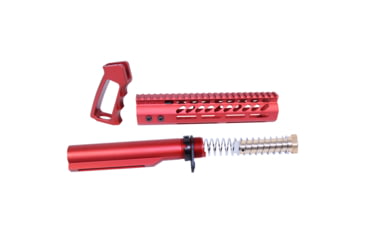 Image of Guntec USA AR-15 Ultra Pistol Furniture Set w/ Milspec Buffer Tube, Anodized Red, UPS-MILTUBE-RED