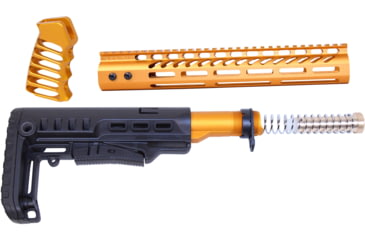 Image of Guntec USA AR-15 Ultralight Series Complete Furniture Set 12in, Anodized Orange, ULTRA-SET-12-ORANGE