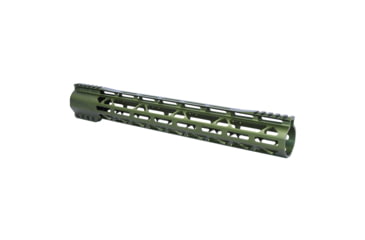 Image of Guntec USA AR-308 15 AIR-LOK Series M-LOK Compression Free Floating Handguard With Monolithic Top Rail Gen 2, Anodized Green, GT-15ALC-G2-308-GREEN