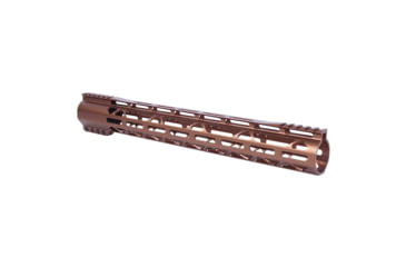 Image of Guntec USA AR-308 15in AIR-LOK Series M-LOK Compression Free Floating Handguard With Monolithic Top Rail Gen 2, Anodized Bronze, GT-15ALC-G2-308-BRZ
