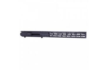 Image of GUNTEC USA Ar .308 Cal Stripped Billet Upper Receiver &amp; 15in Mod Lite Skeletonized Series M-Lok Handguard Combo Set, Black GT-UPPER-SET-BLK-15MDLTE-308