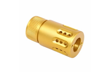 Image of Guntec USA AR .308 Mini Slip Over Barrel Shroud w/Multi Port Muzzle Brake, Gold, 1326-MB-P-MINI-308-GOLD