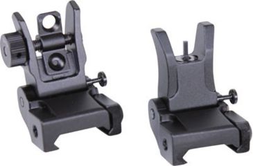 Image of Guntec USA G2 Thin Profile Folding Iron Sight Set, Black, SIGHTSET-HK-G2