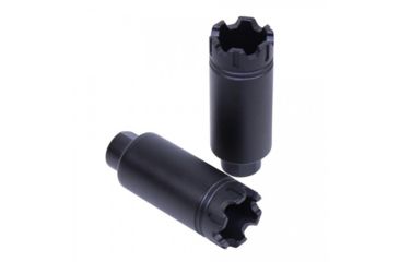 Image of Guntec USA Slim Line Trident Flash Can w/Glass Breaker, AR-10/AR-15/AR-308, .300 AAC Blackout/.308 Cal., 3.25 in, 5/8x24, Black, CONE-FH-S-C-308