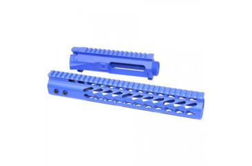 Image of Guntec USA Stripped Upper Receiver, AR-15, .223/5.56, 12 inch Ultralight Series Keymod Handguard, Blue GT-UPPER-SET-CBLUE-12JK