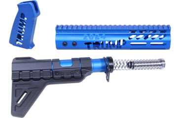 Image of Guntec USA Trump Series Limited Edition AR-15 Pistol Furniture Set w/Brace, Anodized Blue, TRUMP-PIS-SET-PB-BLUE