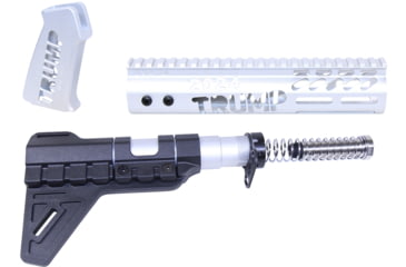 Image of Guntec USA Trump Series Limited Edition AR-15 Pistol Furniture Set w/Brace, Anodized Clear, TRUMP-PIS-SET-PB-CLEAR