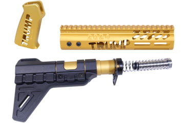 Image of Guntec USA Trump Series Limited Edition AR-15 Pistol Furniture Set w/Brace, Anodized Gold, TRUMP-PIS-SET-PB-GOLD