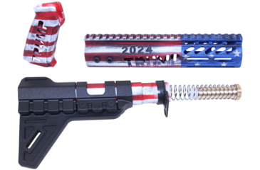 Image of Guntec USA Trump Series Limited Edition AR-15 Pistol Furniture Set w/Brace, Cerakote, TRUMP-PIS-SET-PB-USA