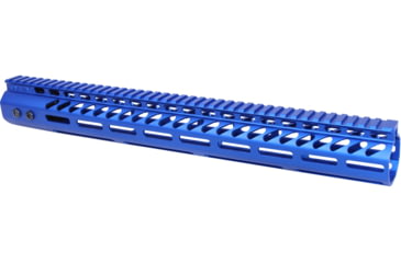 Image of Guntec USA Ultra Lightweight Thin M-LOK Free Floating Handguard w/ Monolithic Top Rail, .308 Caliber, 16.5in, Anodized Blue, GT-16.5MLK-308-BLUE