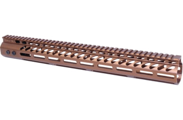 Image of Guntec USA Ultra Lightweight Thin M-LOK Free Floating Handguard w/ Monolithic Top Rail, .308 Caliber, 16.5in, Anodized Bronze, GT-16.5MLK-308-BRZ