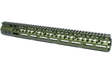 Image of Guntec USA Ultra Lightweight Thin M-LOK Free Floating Handguard w/ Monolithic Top Rail, .308 Caliber, 16.5in, Anodized Green, GT-16.5MLK-308-GREEN