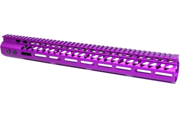 Image of Guntec USA Ultra Lightweight Thin M-LOK Free Floating Handguard w/ Monolithic Top Rail, .308 Caliber, 16.5in, Anodized Purple, GT-16.5MLK-308-PURPLE
