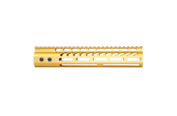 Image of Guntec USA Ultra Lightweight Thin M-LOK System Free Floating Handguard w/Monolithic Top Rail, 10in, Gold, GT-10MLK-GOLD