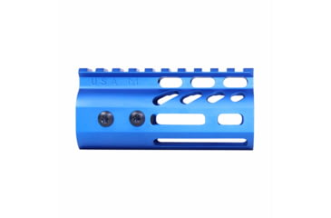 Image of Guntec USA Ultra Lightweight Thin M-LOK System Free Floating Handguard w/Monolithic Top Rail, 4in, Blue, GT-4MLK-BLUE