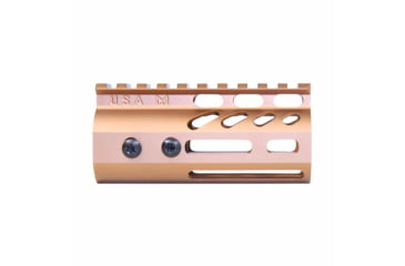 Image of Guntec USA Ultra Lightweight Thin M-LOK System Free Floating Handguard w/Monolithic Top Rail, 4in, Bronze, GT-4MLK-BRZ