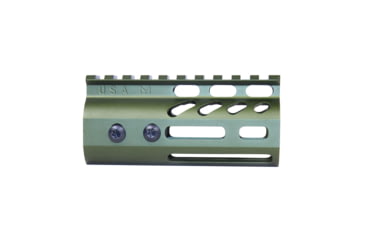 Image of Guntec USA Ultra Lightweight Thin M-LOK System Free Floating Handguard w/Monolithic Top Rail, 4in, Green, GT-4MLK-GREEN