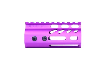 Image of Guntec USA Ultra Lightweight Thin M-LOK System Free Floating Handguard w/Monolithic Top Rail, 4in, Purple, GT-4MLK-PURPLE