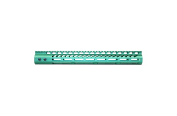 Image of Guntec USA Ultra Lightweight Thin M-LOK System Free Floating Handguard With Monolithic Top Rail, Anodized Irish Green, 15in, GT-15MLK-IG