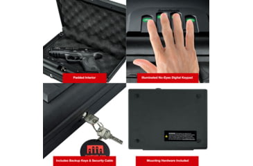 Image of Gunvault MV55019 MicroVault 550 Gun Safe, Illuminated Keypad, Manual Key, MV550-19