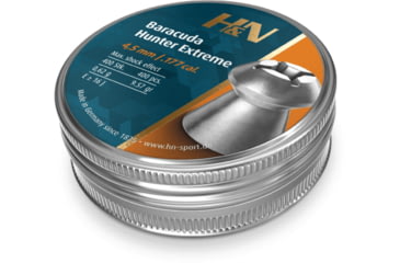 Image of H&amp;N Sport Baracuda Hunter Extreme .177 Caliber 9.57 Grain Air Rifle Pellets, 400 Rounds, Blister, Silver, Small, 92164500003BL