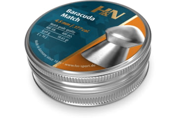 Image of H&amp;N Sport Baracuda Match .177 Caliber 10.65 Grain 4.51mm Head-Size Air Rifle Pellets, 400 Rounds, Silver, Small, 92284510004