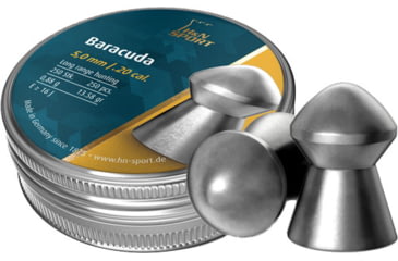 Image of H&amp;N Sport Baracuda .20 Caliber 13.58 Grain Air Rifle Pellets, .250 Rounds, Silver, Small, 92185000003