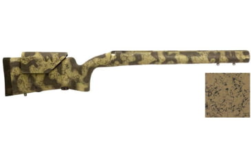 Image of H-S Precision Remington 700 BDL Varmint Adjustable Cheek Piece Rifle Stock, Carbon Fiber Barrel Contour, Vertical Grip, LA, RH, Tan/Black, 32.3in O.A.L., 13.5in L.O.P., PSL154-Tan/Black