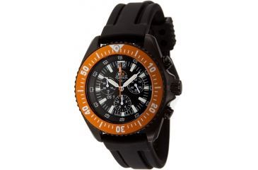 Image of H3 Tactical H3.15121 Orange Shadow 1 Mens Watch - Black Dial, Black Rubber Band, Orange Bezel, Timer