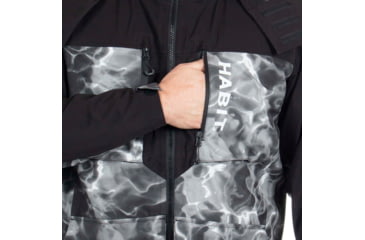 Image of Habit Anglers Bluff Rain Jacket, Habit Gray Waves/Black, Extra Large, RS10032-O-8-6-XL-4G5