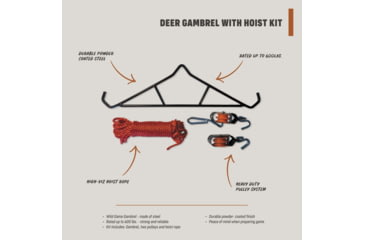 Image of HALF RACK Deer Gambrel Hoist Kit, Black/Red, Large, HR1244