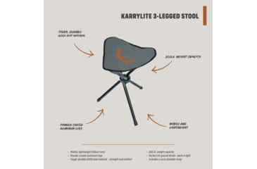 Image of HALF RACK Karrylite Stool, 3-Legged, Grey/Orange, Medium, HR1450