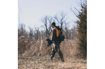 Image of HALF RACK Karrylite Stool, 3-Legged, Grey/Orange, Medium, HR1450