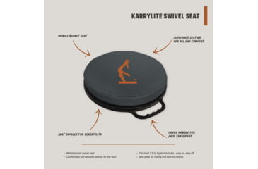 Image of HALF RACK Karrylite Swivel Seat, Grey/Black/Orange, Medium, HR1456
