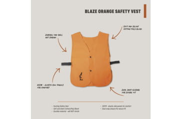 Image of HALF RACK Premium Hunter Orange Safety Vest, Orange, Medium, HR1500
