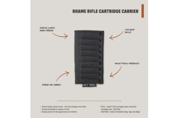 Image of HALF RACK Rhame Buttstock Ammo Carrier, Rifle Cartridge, Black, Small, HR1120