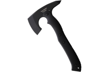 Image of Halfbreed Blades Compact Rescue Axe, 4.5 black Teflon coated K110 tool steel axe head , Black G10 handle, Sharpened spike end, CRA-02 BLK