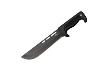 Image of Hallmark Bad Blood - Jungle Commander Machete, 9in Black Partially Serrated 8Cr14 Stainless Blade, Kraton Rubber Handle, BB0114